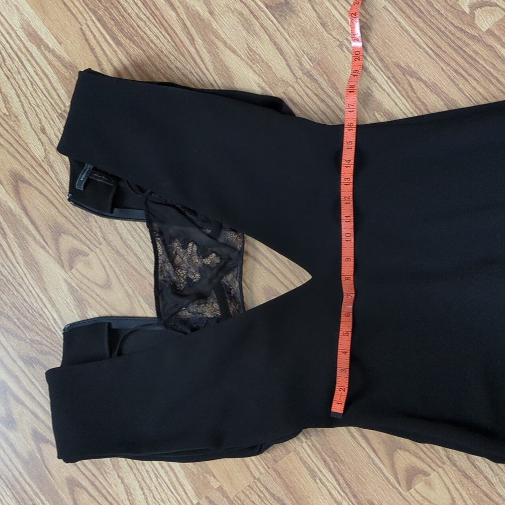 BCBG Black Plunge Neck Sleeveless Cocktail Gown - Picture 7 of 12